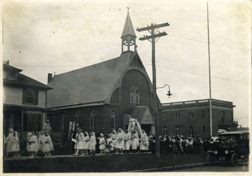 St. Columba Convent - Church - School. Early 1910s. chs-007704